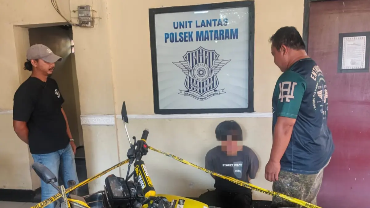 Pelaku berinisial BR alias Raen diringkus tim Jatanras Polsek Mataram, Jumat (28/8).&nbsp;
