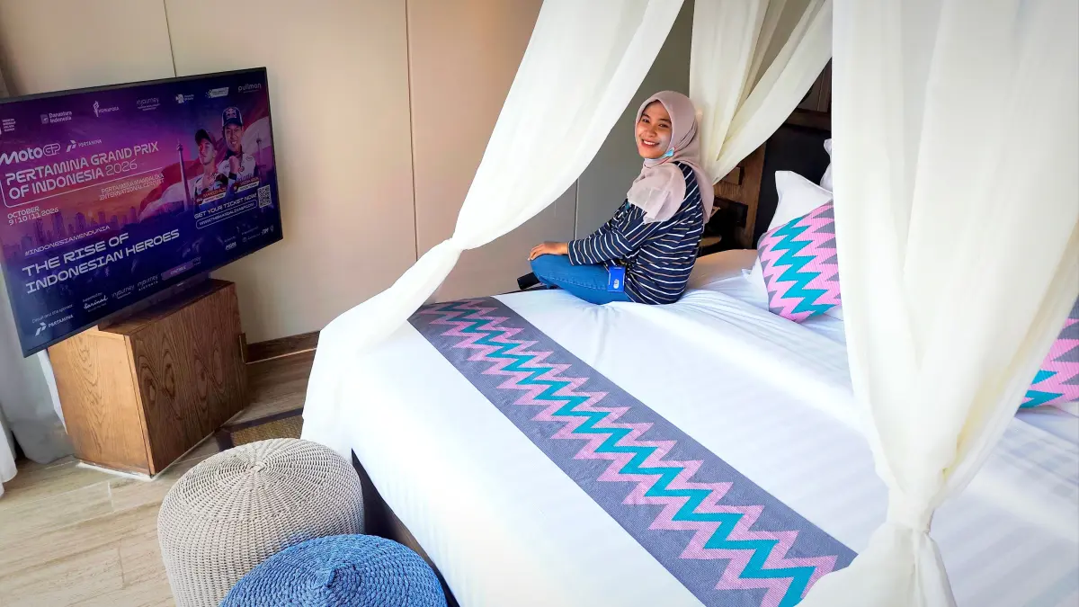 Inilah tampilan kamar eksklusif Beach Villas di Pullman Lombok Merujani Mandalika Beach Resort di The Mandalika, Desa Kuta, Pujut, Loteng, Jumat (28/8).