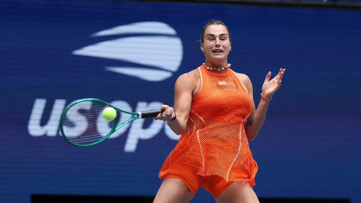 Sabalenka menang atas Osorio di babak pertama US Open 2026. Namun, takhta nomor satu dunia masih terancam dan wajib dipertahankan. (AFP Photo)