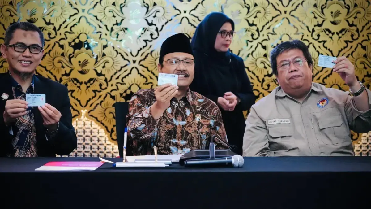 Menteri Sosial Saifullah Yusuf atau Gus Ipul saat konferensi pers sosialisasi PP Nomor 31 Tahun 2026 di Kantor Kemensos, Jakarta Pusat, Kamis (30/7). (Biro Humas Kemensos)