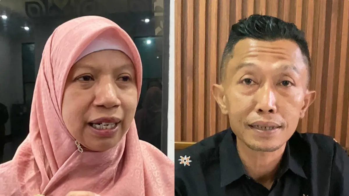 Wabup Lobar Nurul Adha dan Anggota Komisi I DPRD Lobar Romi Rahman. (Foto: Toni/Lombok Post)