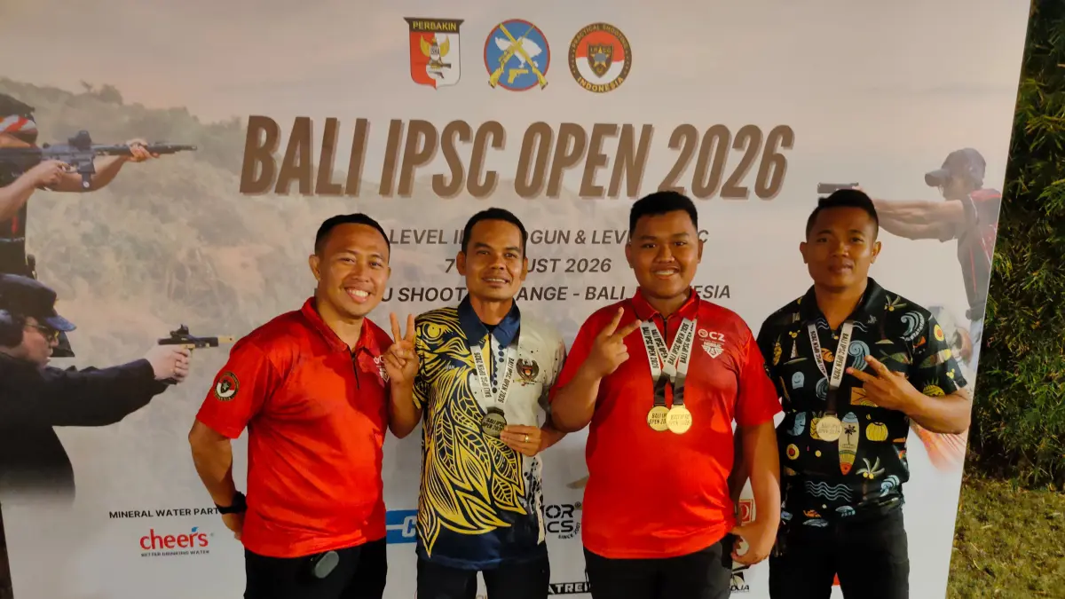 Petembak NTB usai tampil di IPSC LV III Bali Open. (PERBAKIN NTB)