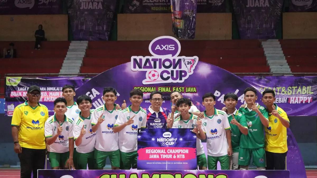 SMAN 2 Mataram juara Final Regional AXIS Nation Cup 2026 East Java Balinusra. Tim futsal NTB siap bertarung di panggung nasional. (AXIS untuk Lombok Post)