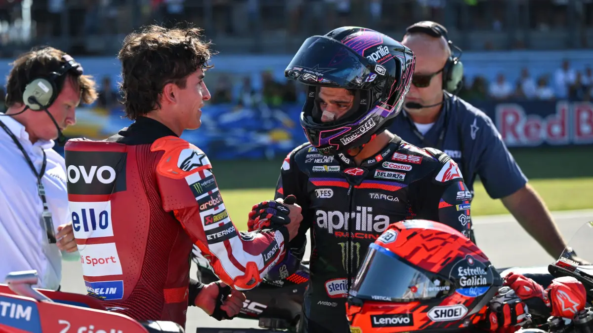 Marc Marquez memangkas jarak di klasemen MotoGP 2026 usai menang Sprint Misano. Jorge Martin masih memimpin, Bezzecchi terus menguntit. (motogp.com)
