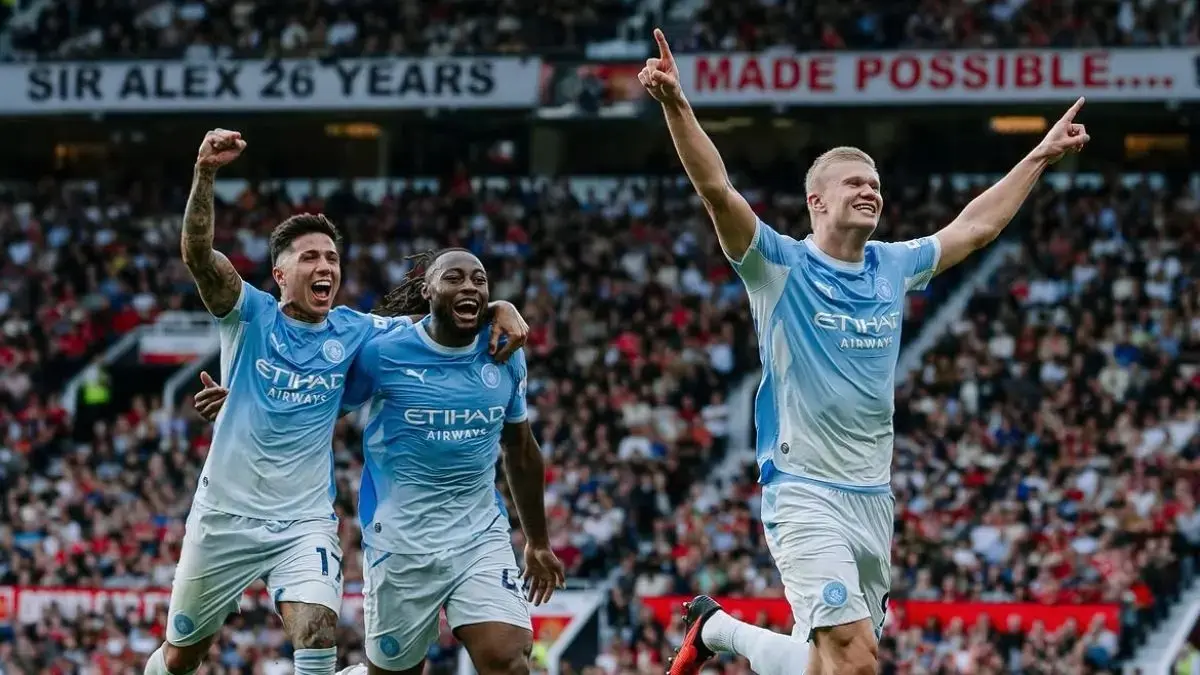 Gol kontroversial Erling Haaland bantu Manchester City bungkam Manchester United 1-0. (Instagram/@mancity)