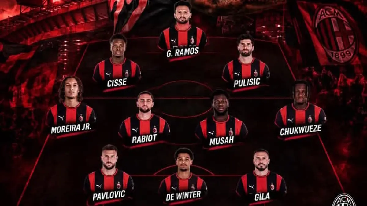 SKUAD TERBAIK: Kemungkinan starting XI AC Milan saat menghadapi Benfica. (Istimewa)