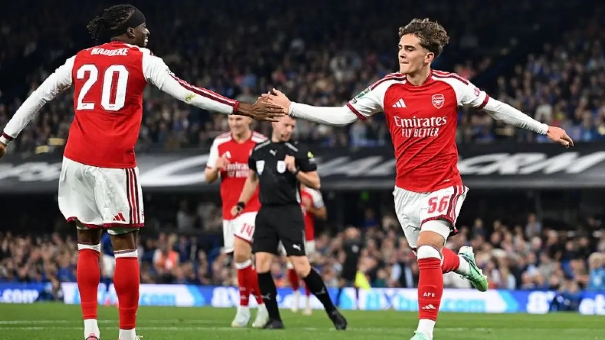 Pemain Arsenal saat merayakan gol ke gawang Ipswich Town di Carabao Cup. (ARSENAL.COM)