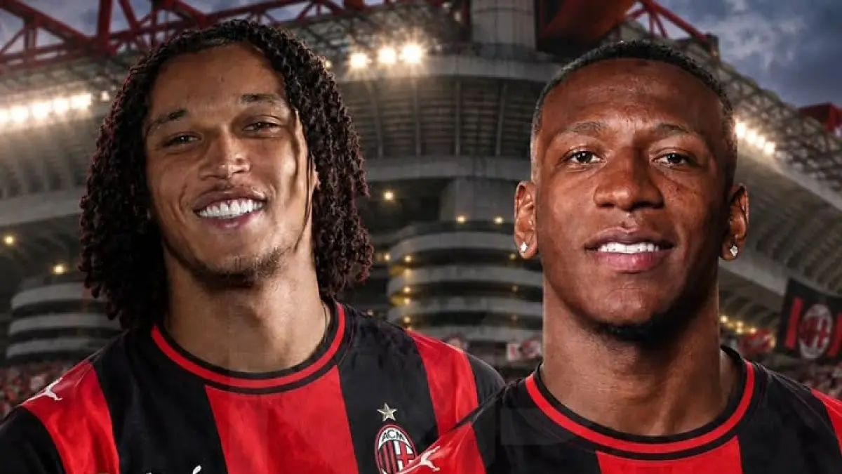 PILIH MANA: Diego Moreira dan Pervis Estupinan, dua bek sayap kiri AC Milan. (Istimewa)