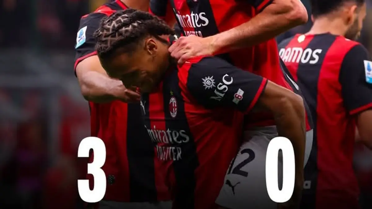 HEBAT: Diego Moreira yang memulai laga AC Milan vs Lecce dari bangku cadangan, tapi langsung memberi dampak dengan 1 gol saat dimainkan. (Istimewa)