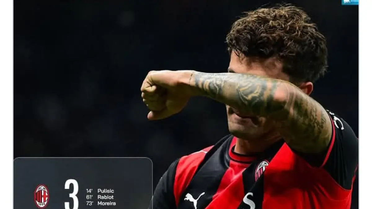 MENANG BESAR: Christian Pulisic, salah satu pencetak gol dalam kemenangan 3-0 AC Milan atas Lecce. (Istimewa)