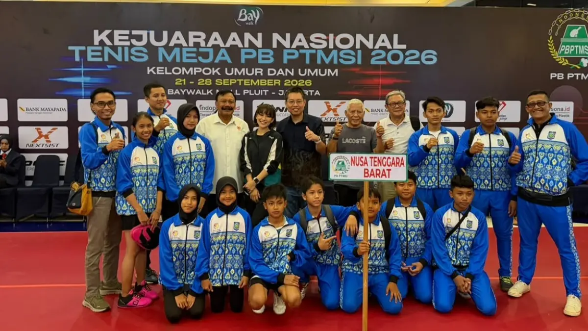 Kontingen NTB siap bersaing di Kejurnas Tenis Meja PB PTMSI 2026.