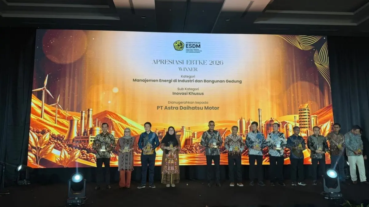 PT Astra Daihatsu Motor (ADM) menjadi satu-satunya pabrikan otomotif yang meraih Penghargaan Efisiensi Energi Nasional (PEEN) 2026. (ist)