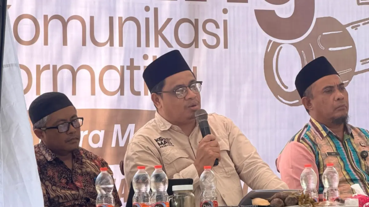 Kabid Pelayanan Mutu dan Sumber Daya Kesehatan (PMSDK) Dikes KSB Indra Alamsyah saat menyampaikan program agribisnis dalam coffee morning Pemda KSB dengan media, Jumat (25/9).