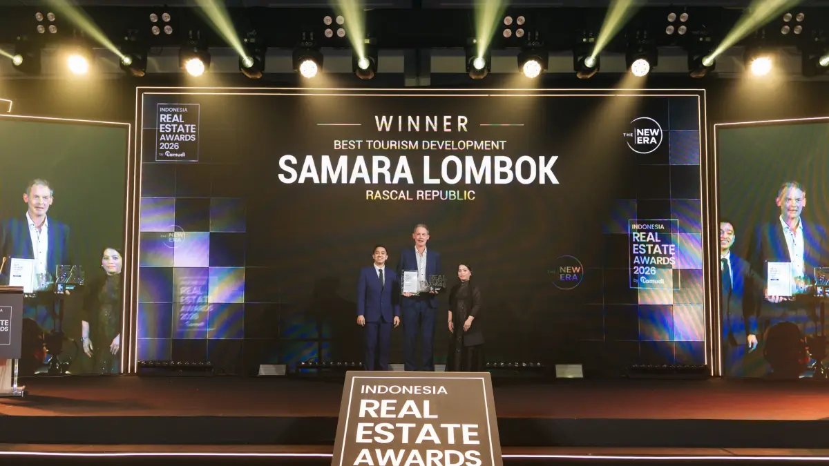 PRESTASI: Resort terpadu Samara Lombok memborong dua penghargaan bergengsi dalam ajang Indonesia Real Estate Awards 2026 yang berlangsung di The Langham Jakarta, pekan lalu.