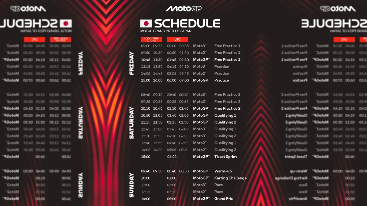 Jadwal MotoGP Jepang 2026 di Motegi lengkap dari Media Day, latihan, kualifikasi, Sprint, hingga balapan utama. Simak jam tayangnya di sini. (motogp.com)
