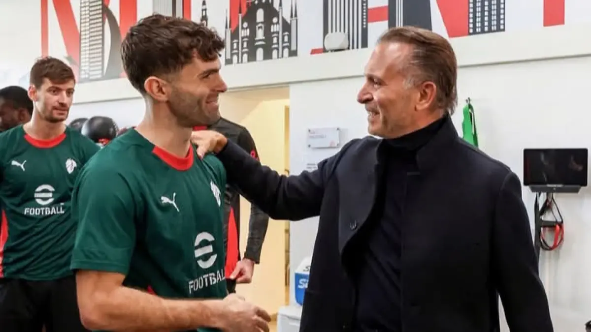 AKRAB: Striker AC Milan Christian Pulisic dan Owner Gerry Cardinale. (Istimewa)