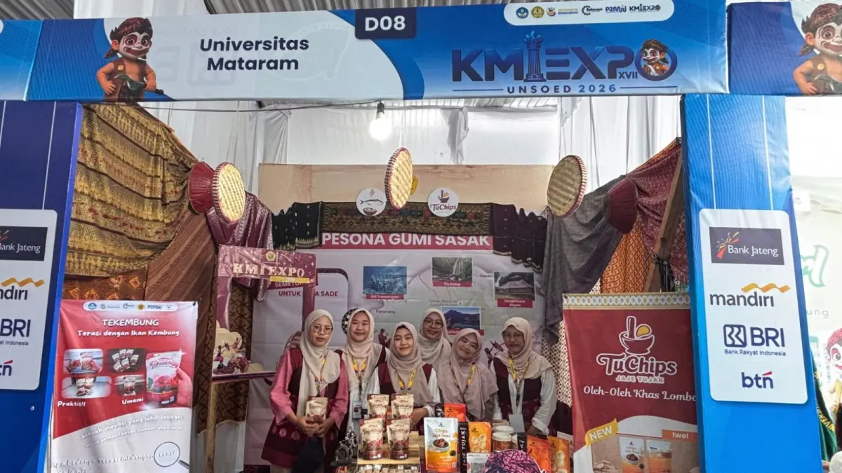 PAMERAN: Mahasiswa Unram memamerkan TuChips dan Tekembung di KMI Expo XVII di Unsoed pada 29 September hingga 1 Oktober 2026.