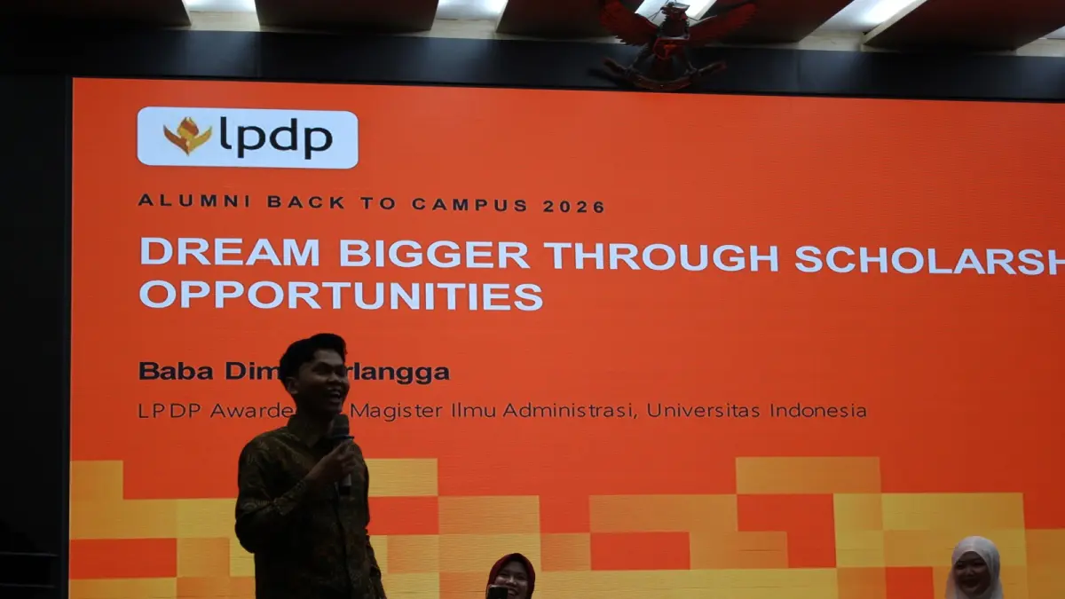 BERBAGI PENGALAMAN: Dimas saat menjadi pembicara dalam acara talk show di forum ABC.