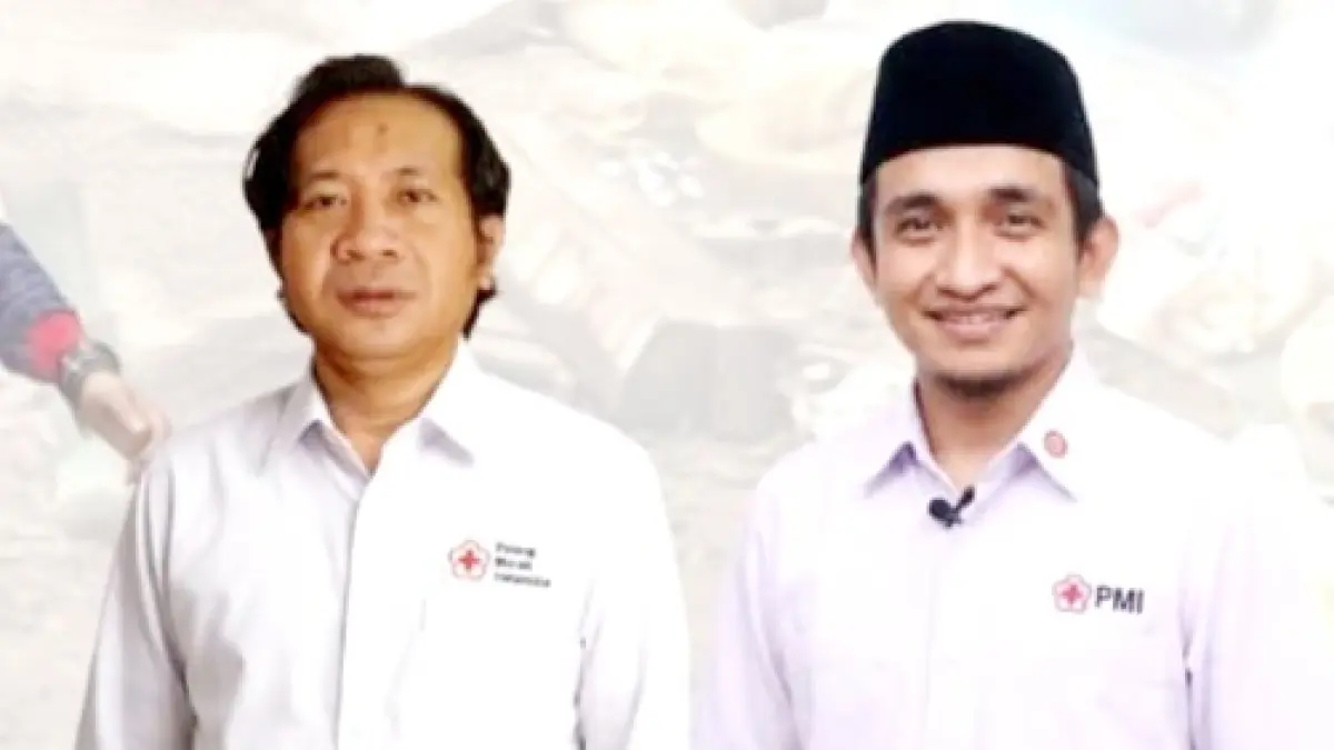 Ketua Panitia Musprov PMI NTB Fahrul Mustafa dan Plt Ketua PMI NTB Lalu R Doddy Setiawan