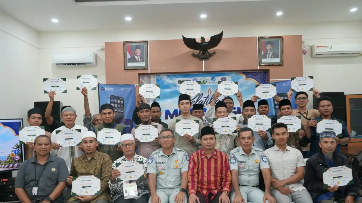 Pata peserta dan narasumber pelatihan Muballigh Keselamatan Berlalu Lintas yang digelar PT Jasa Raharja Kantor Wilayah NTB, Sabtu (3/10).