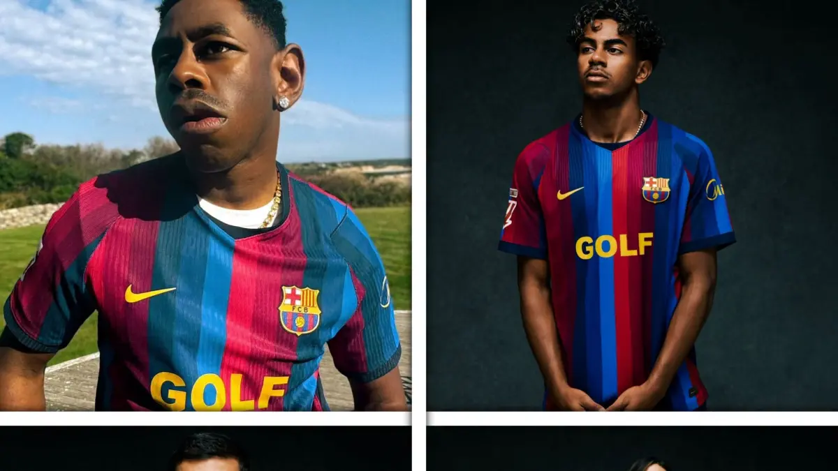 Barcelona gandeng Tyler, The Creator dan GOLF WANG untuk jersey El Clasico 2026.