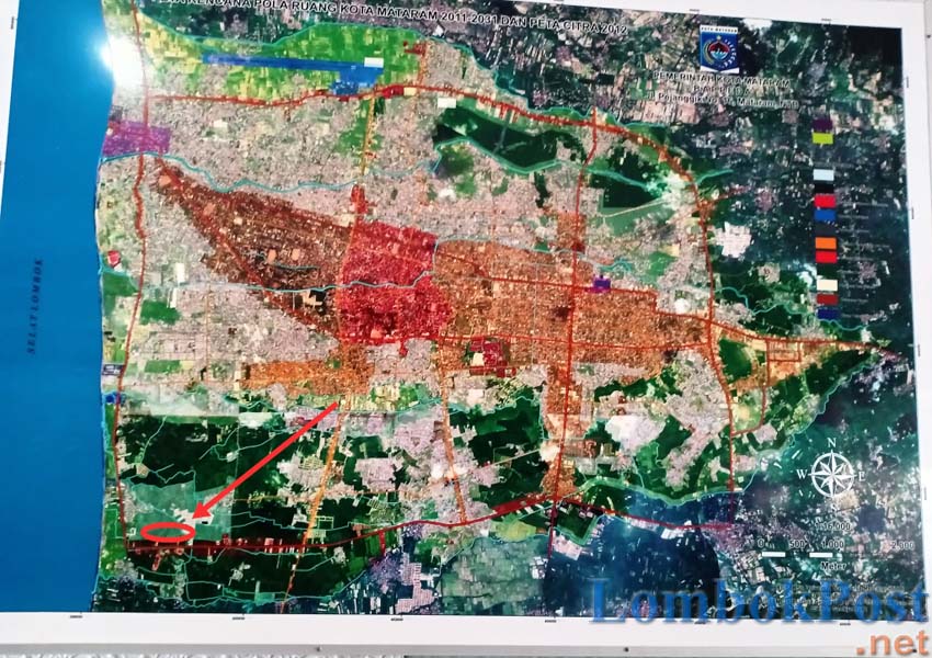 WAJAH KOTA: Inilah peta tata ruang berdasarkan perda No 12 Tahun 2011 tentang RTRW Kota Mataram.