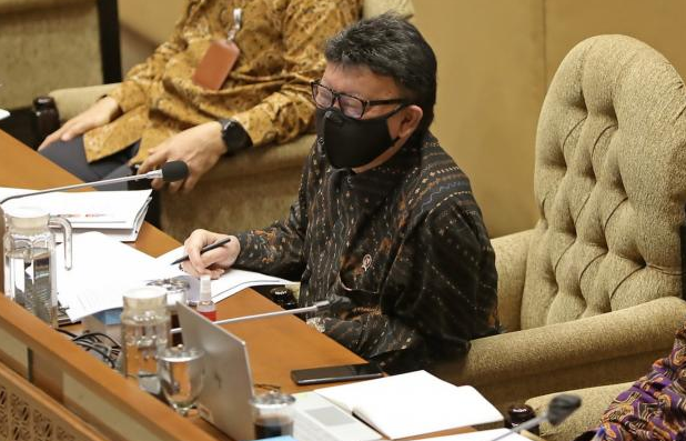 Menteri Pendayagunaan Aparatur Negara dan Reformasi Birokrasi Tjahjo Kumolo saat rapat dengan Komisi II DPR membahas penerimaan CPNS, Maret 2021 lalu. (Hendra Eka/Jawa Pos)
