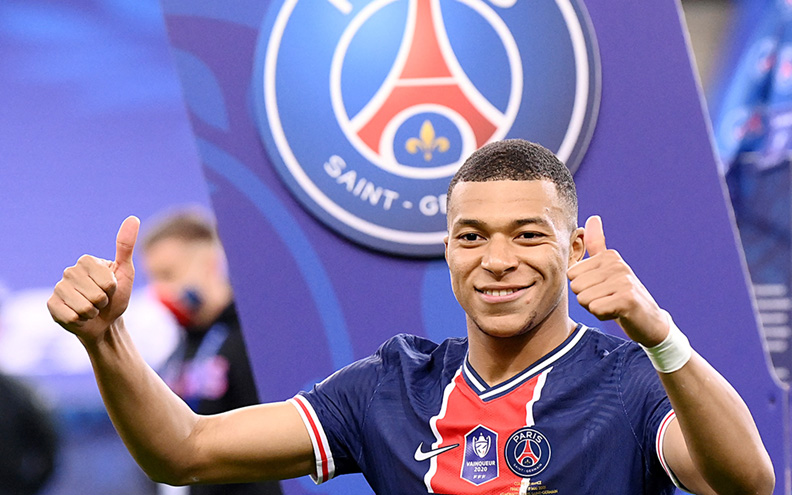 Pemain Paris Saint-Germain Kylian Mbappe. (Franck Fife/AFP)