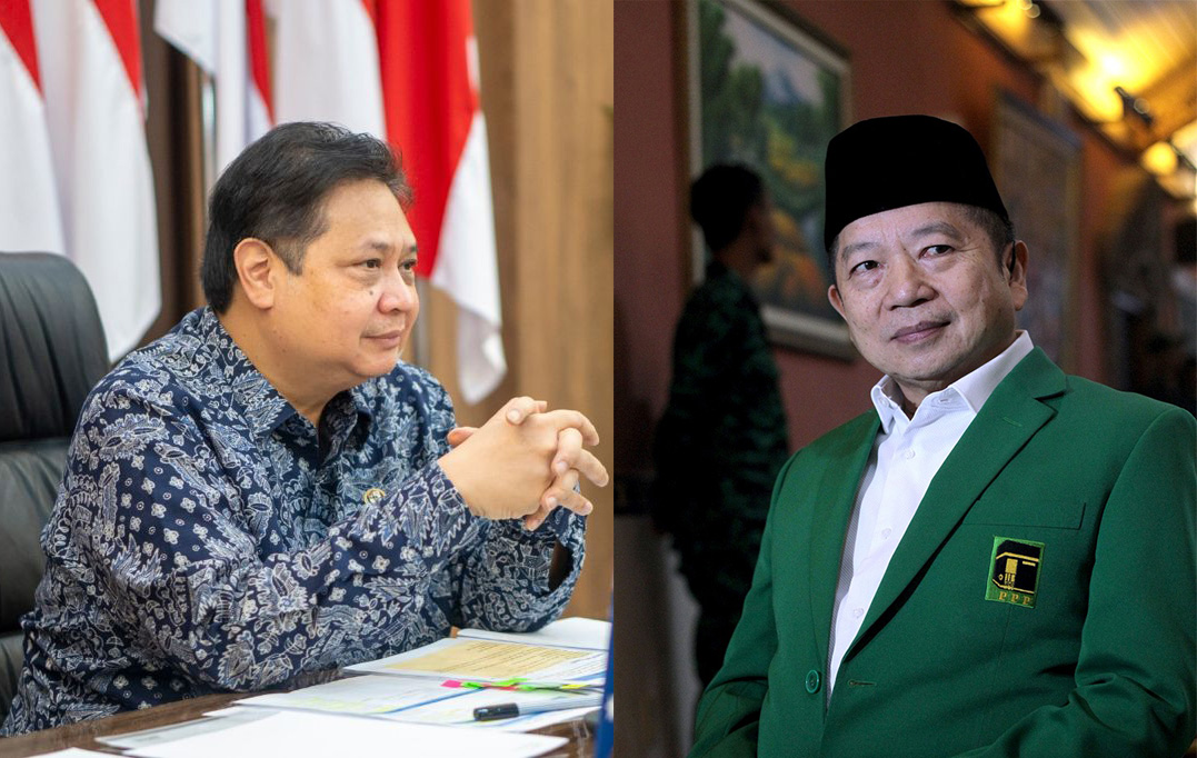 Airlangga Hartarto (kiri) Suharso Monoarfa (kanan)