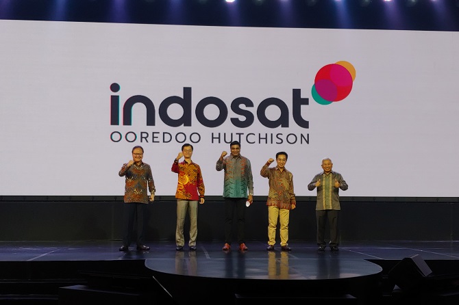 Peresmian merger Indosat-Tri jadi Indosat Ooredoo Hutchison. (RianAlfianto/JawaPos.com)