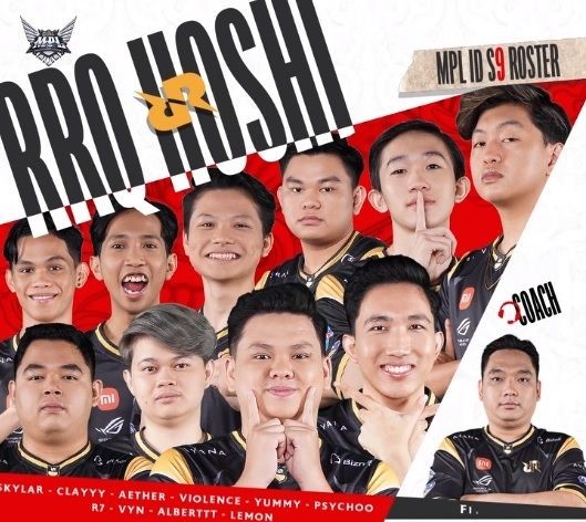 PIMPIN KLASEMEN: Tim RRQ Hoshi berhasil memimpin klasemen sementara MPL ID Season 9 di pekan kelima.(INSTAGRAM MPL ID)