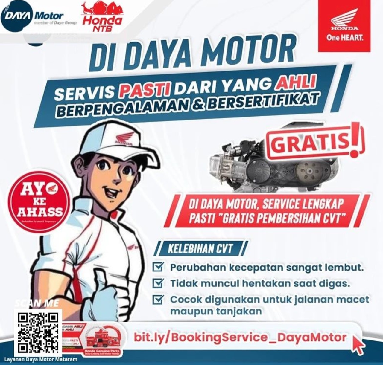 Ilustrasi servis AHLI. (Honda For Lombok Post)