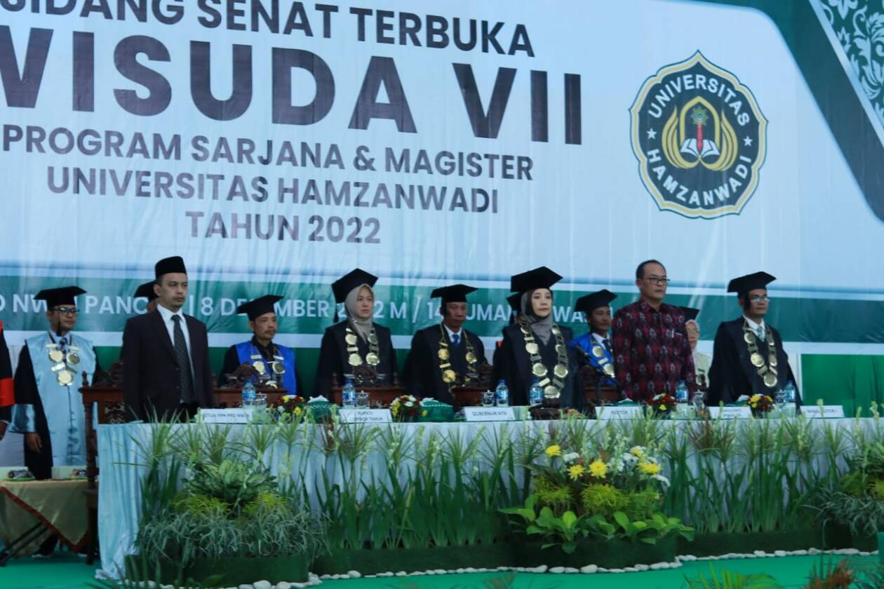 Universitas Hamzanwadi Lombok Timur NTB mewisuda 1017 mahasiswa dari berbagai program studi, Kamis (8/12/2022).