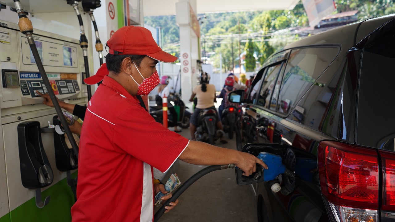 Tampak pelayanan disalah satu SPBU di Kota Jayapura.