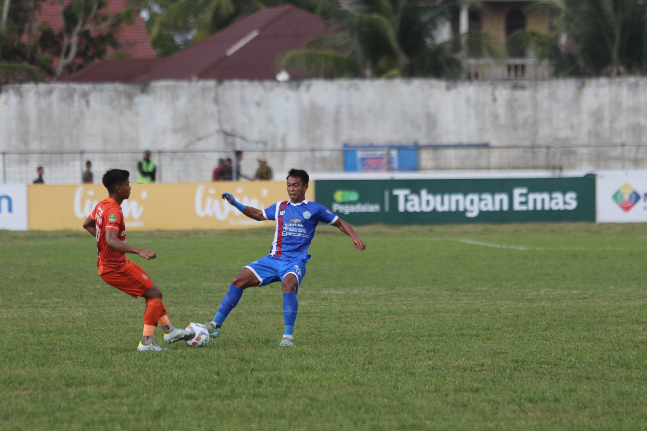 Duel Persiraja vs PSBS Biak di semifinal Liga 2 di Stadion Langsa Aceh, Minggu (25/2/2024). Gol Al Muzani membuat kedudukan imbang 1-1.