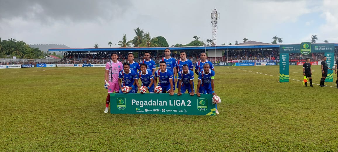 Starting 11 PSBS Biak saat menjamu Semen Padang di Stadion Cenderawasih Biak, Selasa 5 Maret 2024.