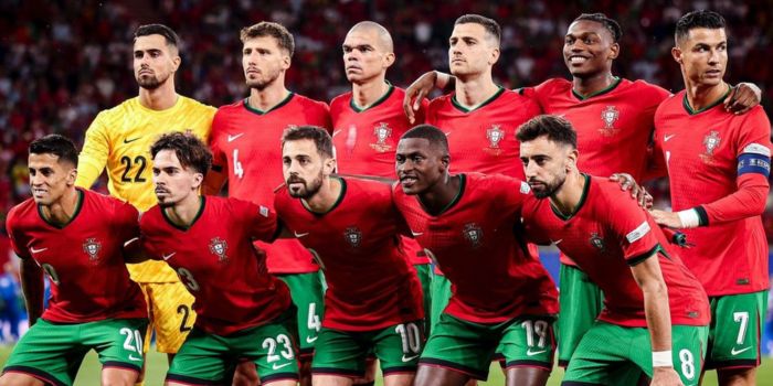 Timnas Portugal saat menghadapi Slovenia di babak 16 besar Euro 2024.