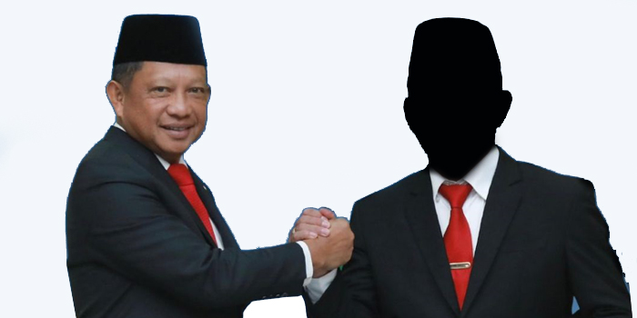 Mendagri Tito Karnavian berjabat tangan dengan sosok pejabat baru Pj Gubernur Papua yang bakal dilantik pada Senin 5 Agustus 2024 pekan depan.
