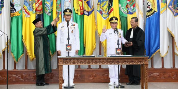 Proses pelantikan Pj Gubernur Papua dan Papua Selatan di Jakarta pada Senin (5/8/2024)