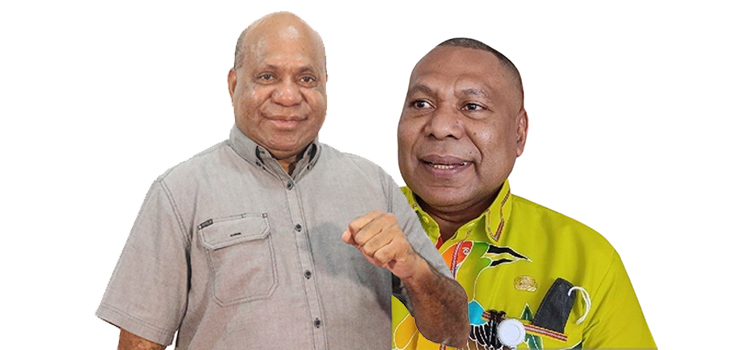 Bacalon Gubernur Papua, Mathius Fakhiri (kiri) gandeng Aryoko Rumaropen (kanan) sebagai bacalon Wakil Gubernur Papua di Pilkada Papua.