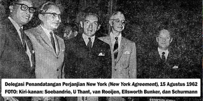 Foto delegasi New York Agreement pada 15 Agustus 1962