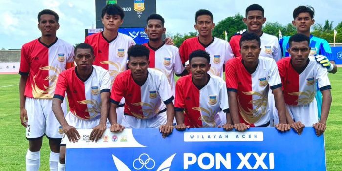 Tim Sepak Bola PON Papua di ajang PON Sumut - Aceh 2024.