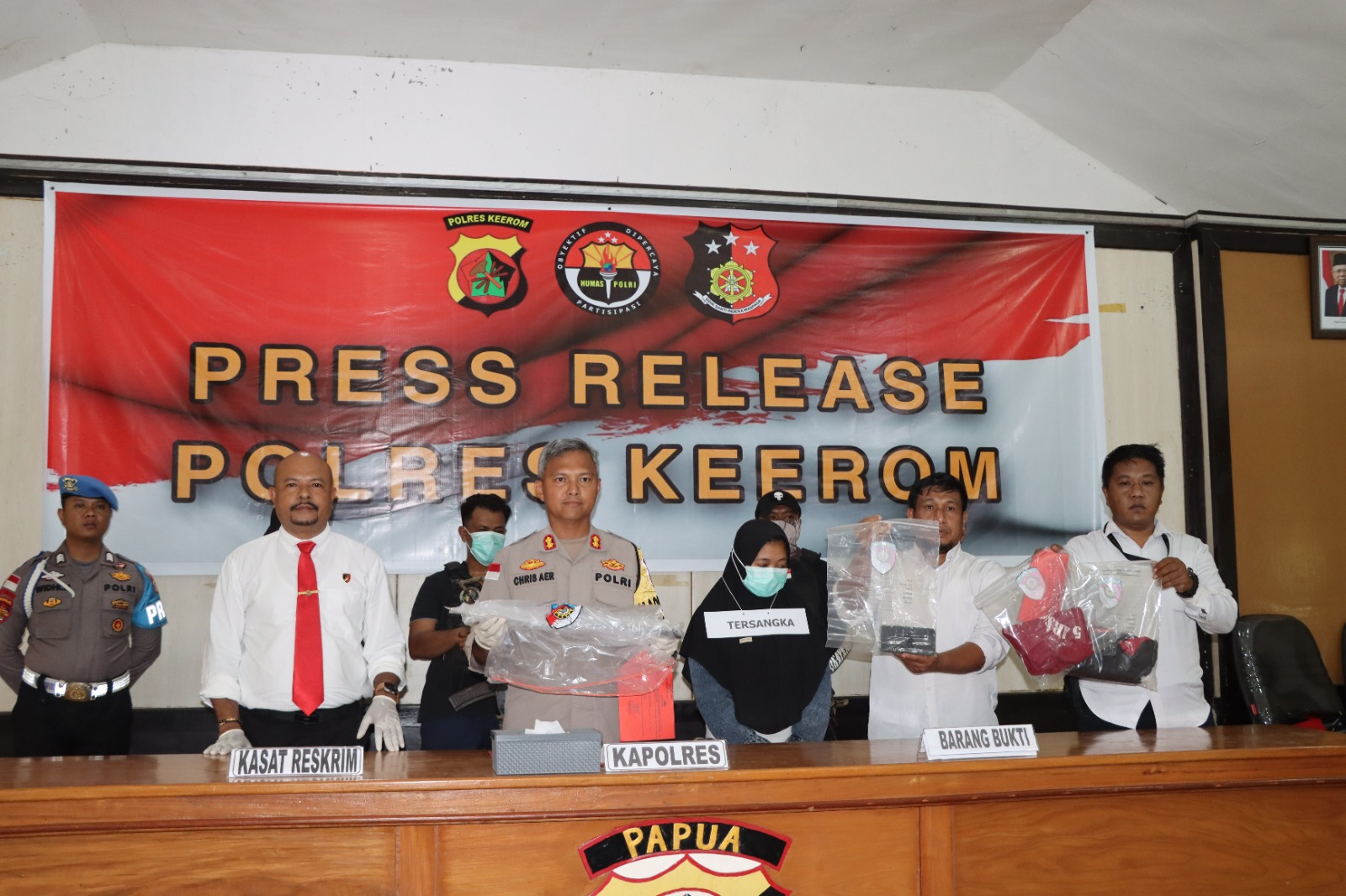 Polres Keerom Tetapkan Dua Orang Tersangka Kasus Penganiayaan Seorang Ibu Bersama Anaknya