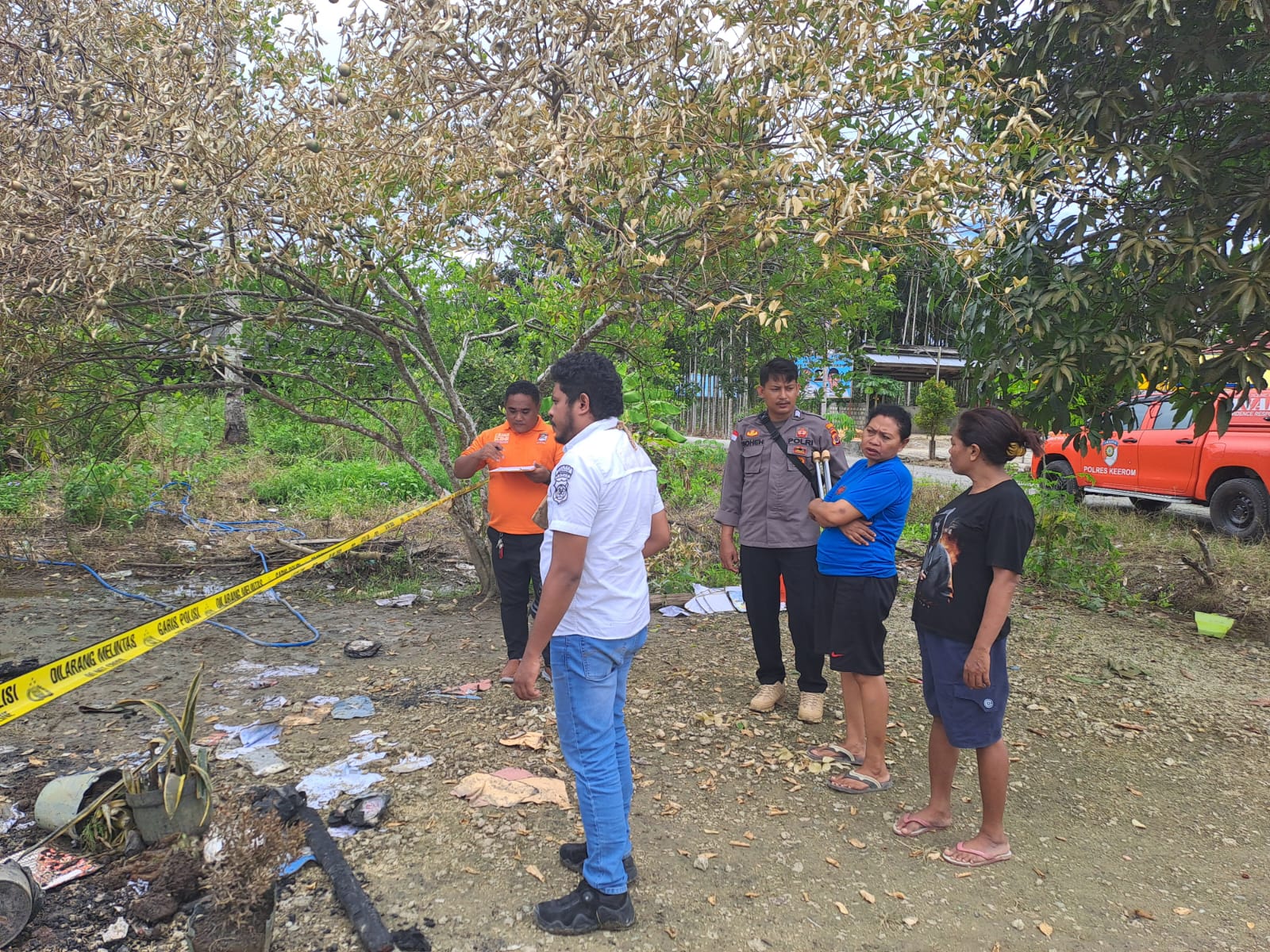 Gara-gara Hal Ini Rumah Warga di Keerom Hangus Terbakar, Polres Keerom Lakukan Olah TKP