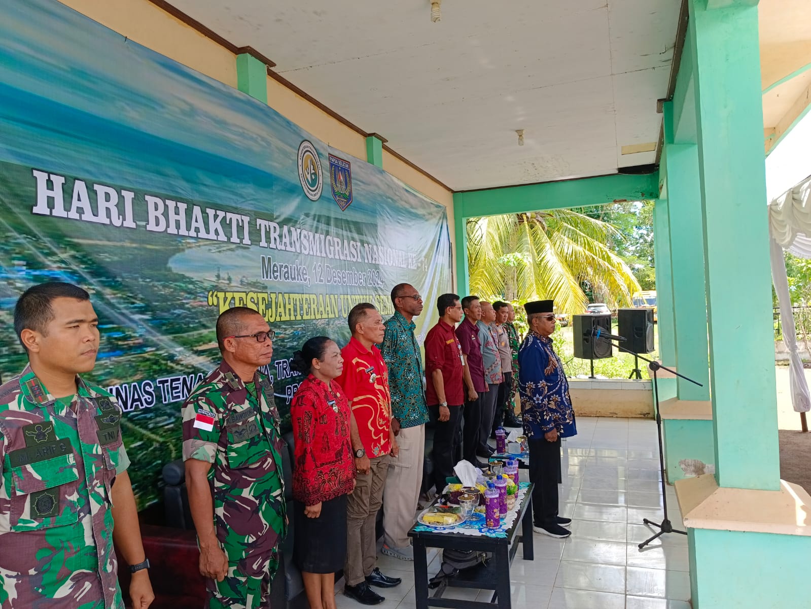 Apel hari bakti Transmigrasi ke-74 di Kampung Yasa Mulya, SP2, Distrik Tanah Miring Merauke, Kamis (12/12)