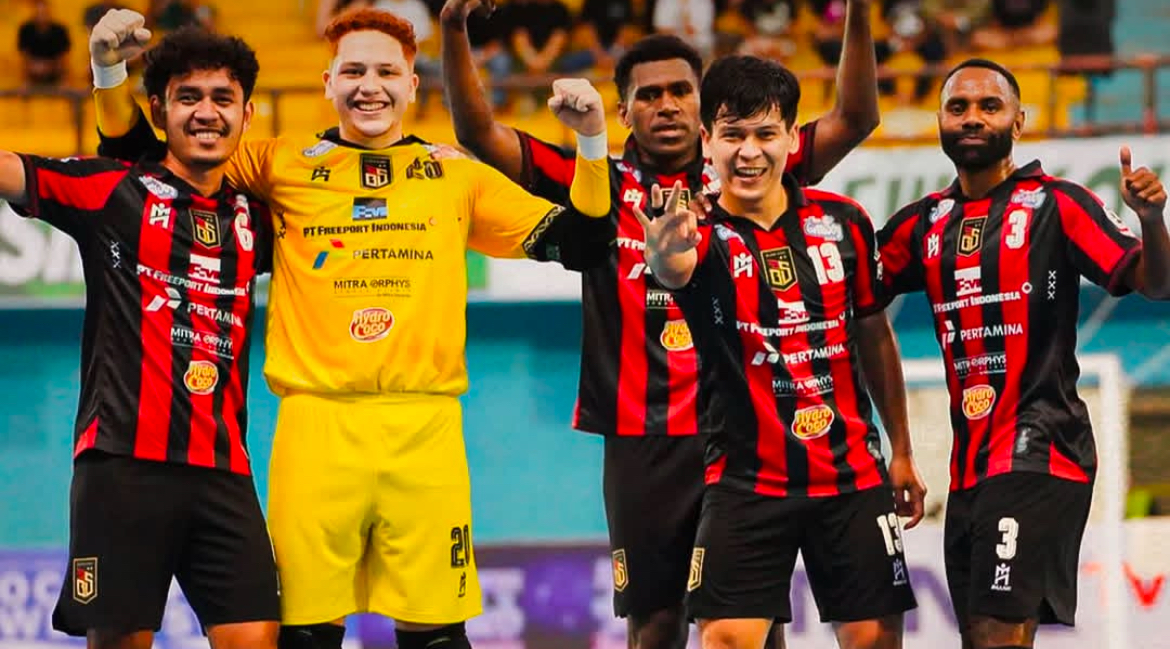 Blacksteel Papua menang telak 5-0 atas lawannya Tiga Radja United di Pro Futsal League 2025 Papua Series.