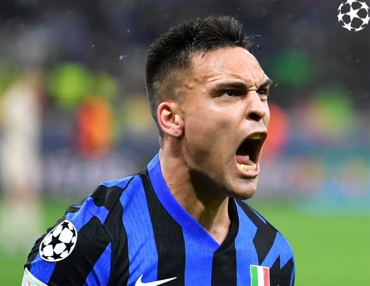 Selebrasi Lautaro Martinez usai mencetak gol dalam laga leg kedua Liga Champions, Inter Milan vs Bayern Munich 2-2.(Foto: Instagram @championsleague)
