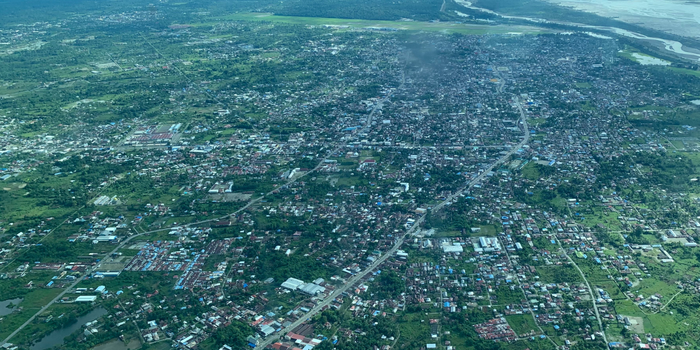 Potret Kabupaten Mimika dari udara. (Foto: Cenderawasih Pos/Moh. Wahyu Welerubun).