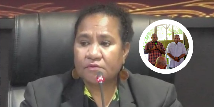 Ketua KPU Papua, Diana Dorthea Simbiak, membacakan hasil PSU Pilgub Papua, di mana Matius Fakhiri-Aryoko Rumaropen ditetapkan sebagai pemenang.