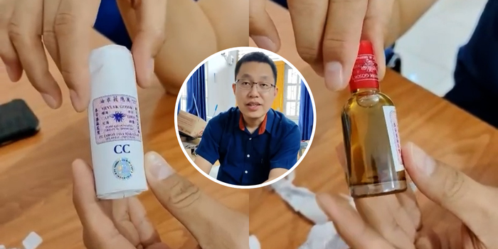 Kepala Depo Irian Jaya Sehat Sentani, Arif Gunawan memberi tips cara membedakan minyak tawon asli dan palsu.